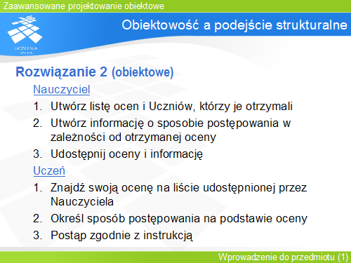 Obiektowość a podejście strukturalne(2)