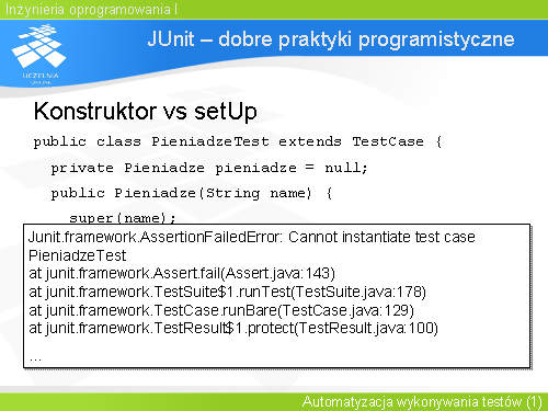 JUnit – dobre praktyki programistyczne(1)