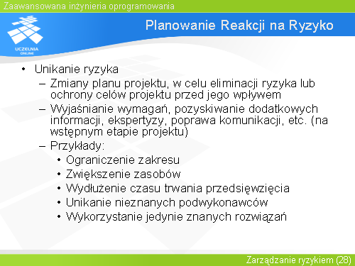 Planowanie Reakcji na Ryzyko(1)