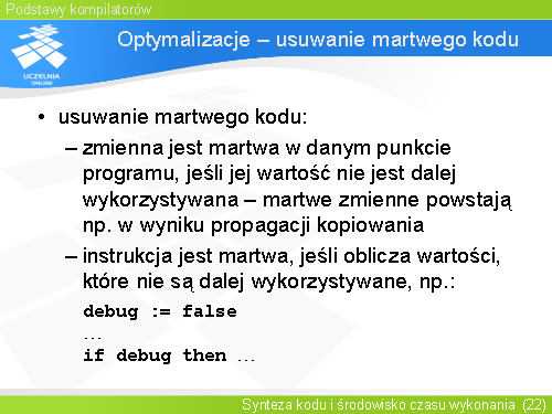 Optymalizacje – usuwanie martwego kodu
