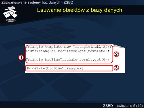 Usuwanie obiektów z bazy danych