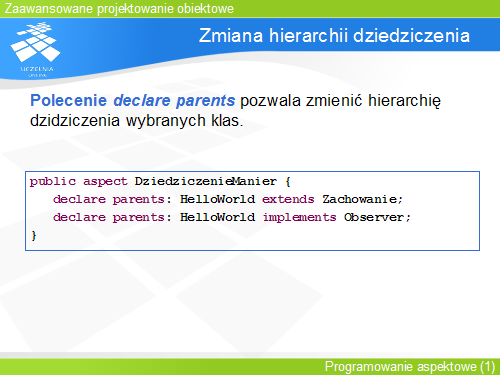 Zmiana hierarchii dziedziczenia