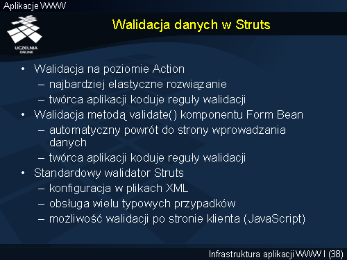 Walidacja danych w Struts