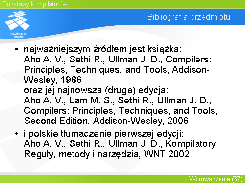 Bibliografia przedmiotu