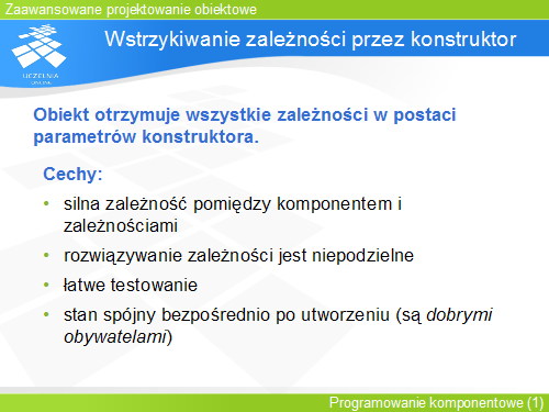 Wstrzykiwanie zależności przez konstruktor
