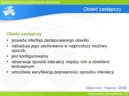 Użycie obiektów zastępczych