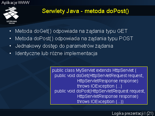 Serwlety Java - metoda doPost()
