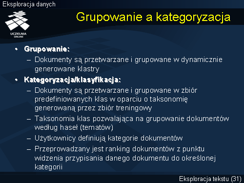 Grupowanie a kategoryzacja