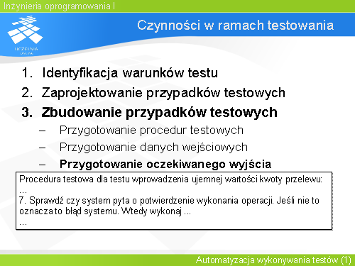 Czynności w ramach testowania(5)