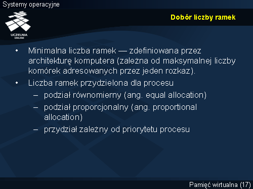 Dobór liczby ramek