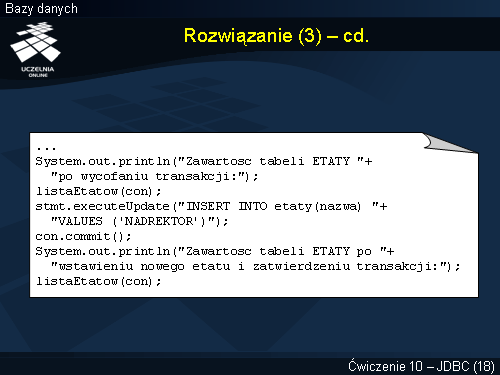 Rozwiązanie (3) – cd.