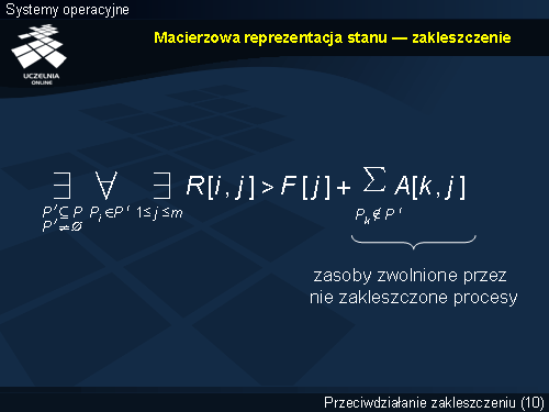 Macierzowa reprezentacja stanu — zakleszczenie