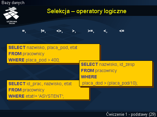 Selekcja – operatory logiczne