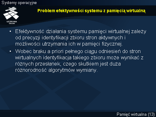 Problem efektywności systemu z pamięcią wirtualną