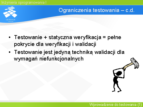 Ograniczenia testowania – c.d.
