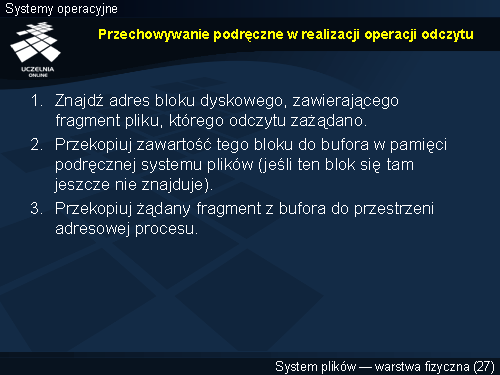 Przechowywanie podręczne w realizacji operacji odczytu