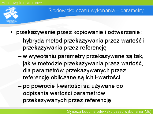 Środowisko czasu wykonania – parametry(5)