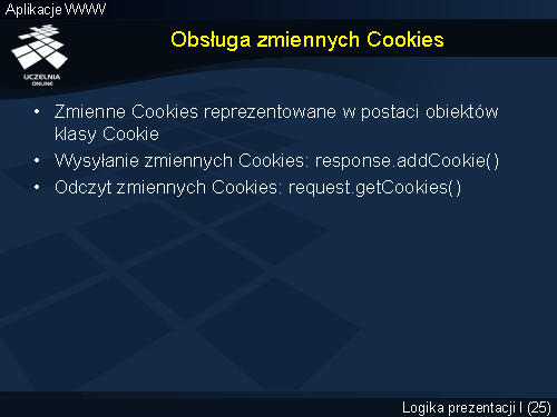 Obsługa zmiennych Cookies