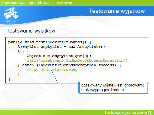 Testowanie wyjątków