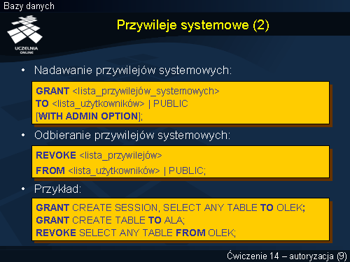 Przywileje systemowe (2)