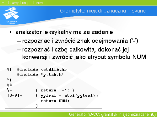 Gramatyka niejednoznaczna – skaner
