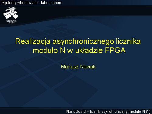 Realizacja asynchronicznego licznika modulo N w układzie FPGA