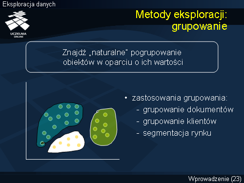 Metody eksploracji: grupowanie