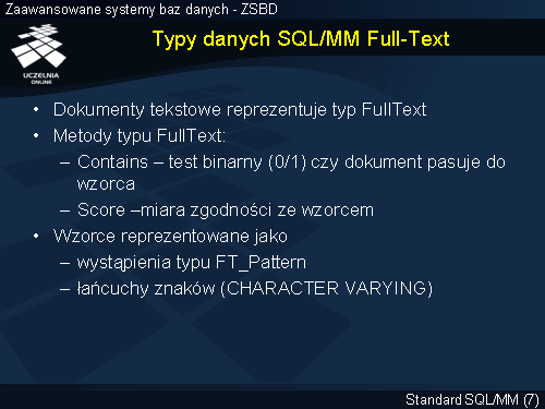 Typy danych SQL/MM Full-Text