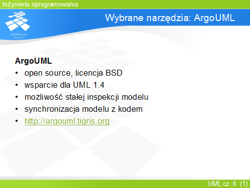 Wybrane narzędzia: ArgoUML