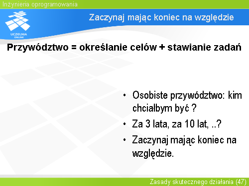 Zaczynaj mając koniec na względzie