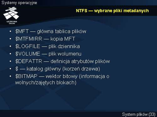 NTFS — wybrane pliki metadanych