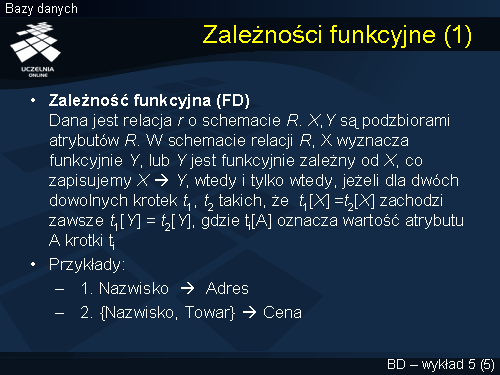 Zależności funkcyjne (1)
