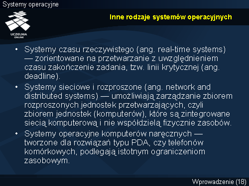 Inne rodzaje systemów operacyjnych