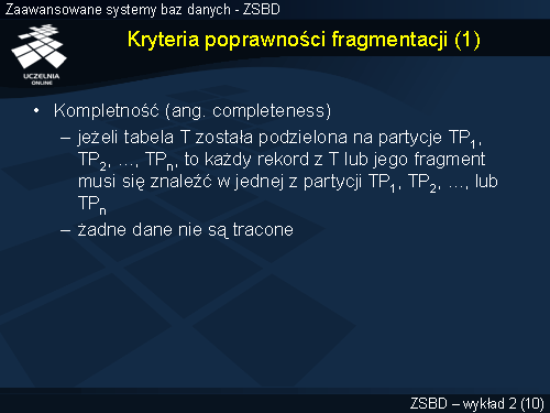 Kryteria poprawności fragmentacji (1)
