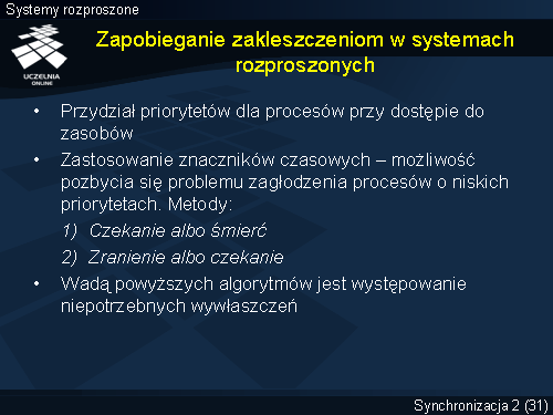 Zapobieganie zakleszczeniom w systemach rozproszonych