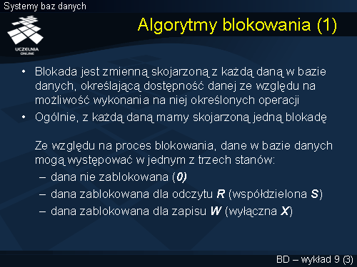 Algorytmy blokowania (1)