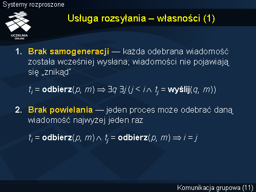 Usługa rozsyłania – własności (1)