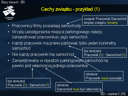 Cechy związku - przykład (1)