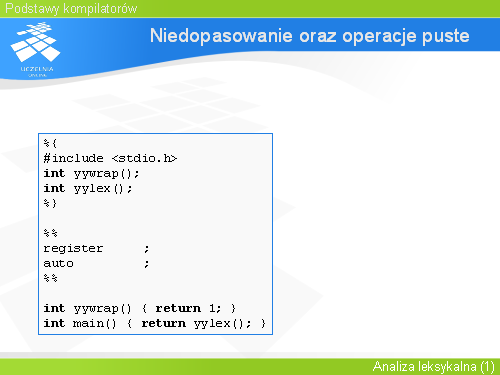 Niedopasowanie oraz operacje puste