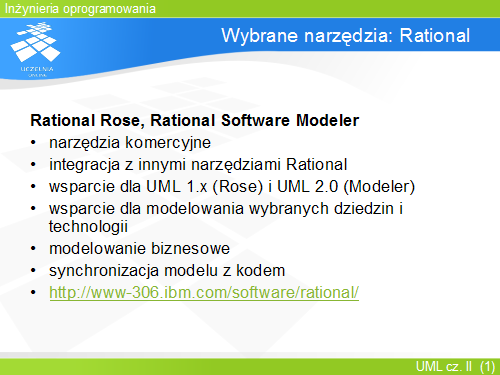 Wybrane narzędzia: Rational