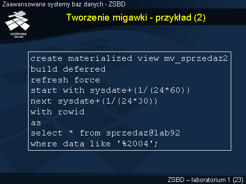 Tworzenie migawki - przykład (2)