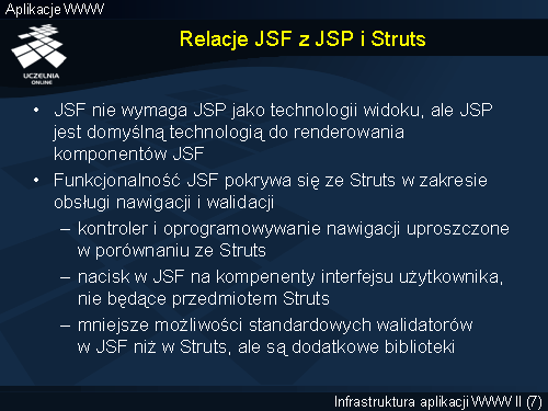 Relacje JSF z JSP i Struts