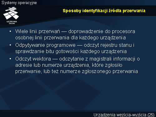 Sposoby identyfikacji źródła przerwania