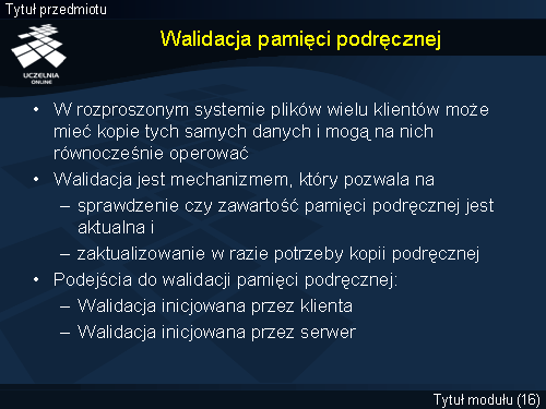 Walidacja pamięci podręcznej