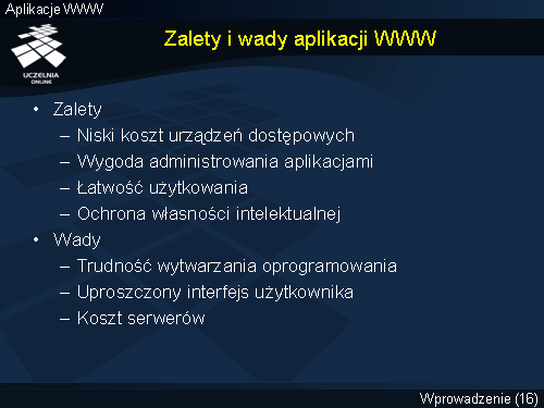 Zalety i wady aplikacji WWW