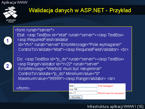Walidacja danych w ASP.NET - Przykład