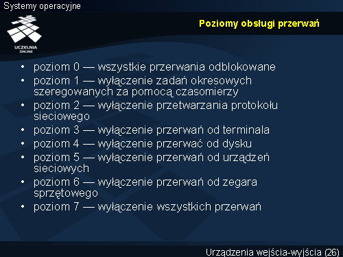 Poziomy obsługi przerwań