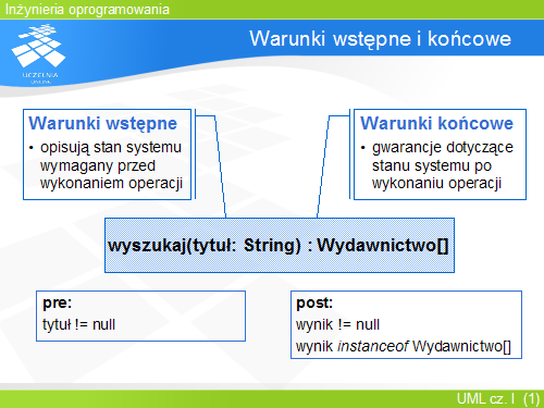 Warunki wstępne i końcowe