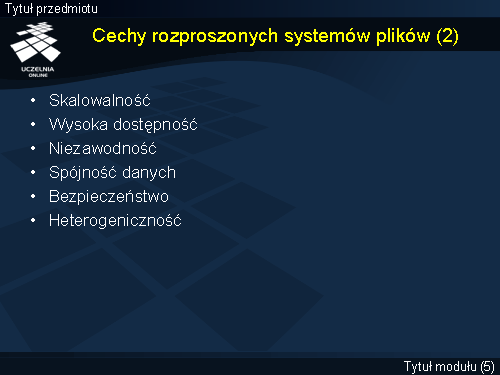 Cechy rozproszonych systemów plików (2)