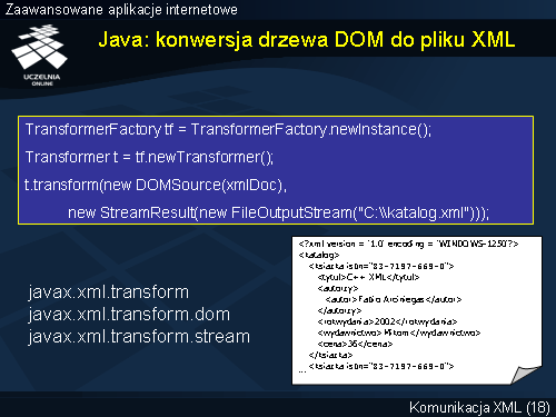 Java: konwersja drzewa DOM do pliku XML